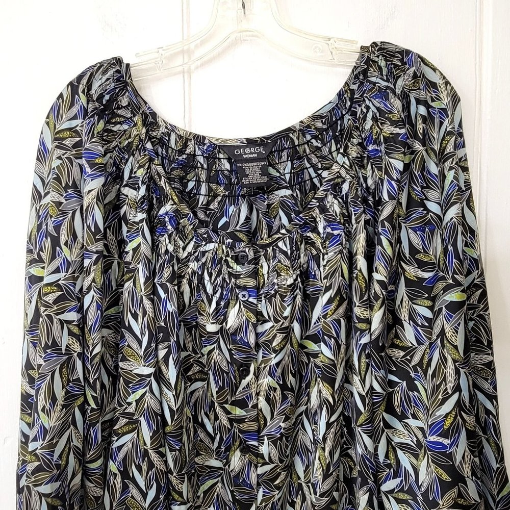 George Woman Peasant Blouse Size 2X - Picture 2 of 5